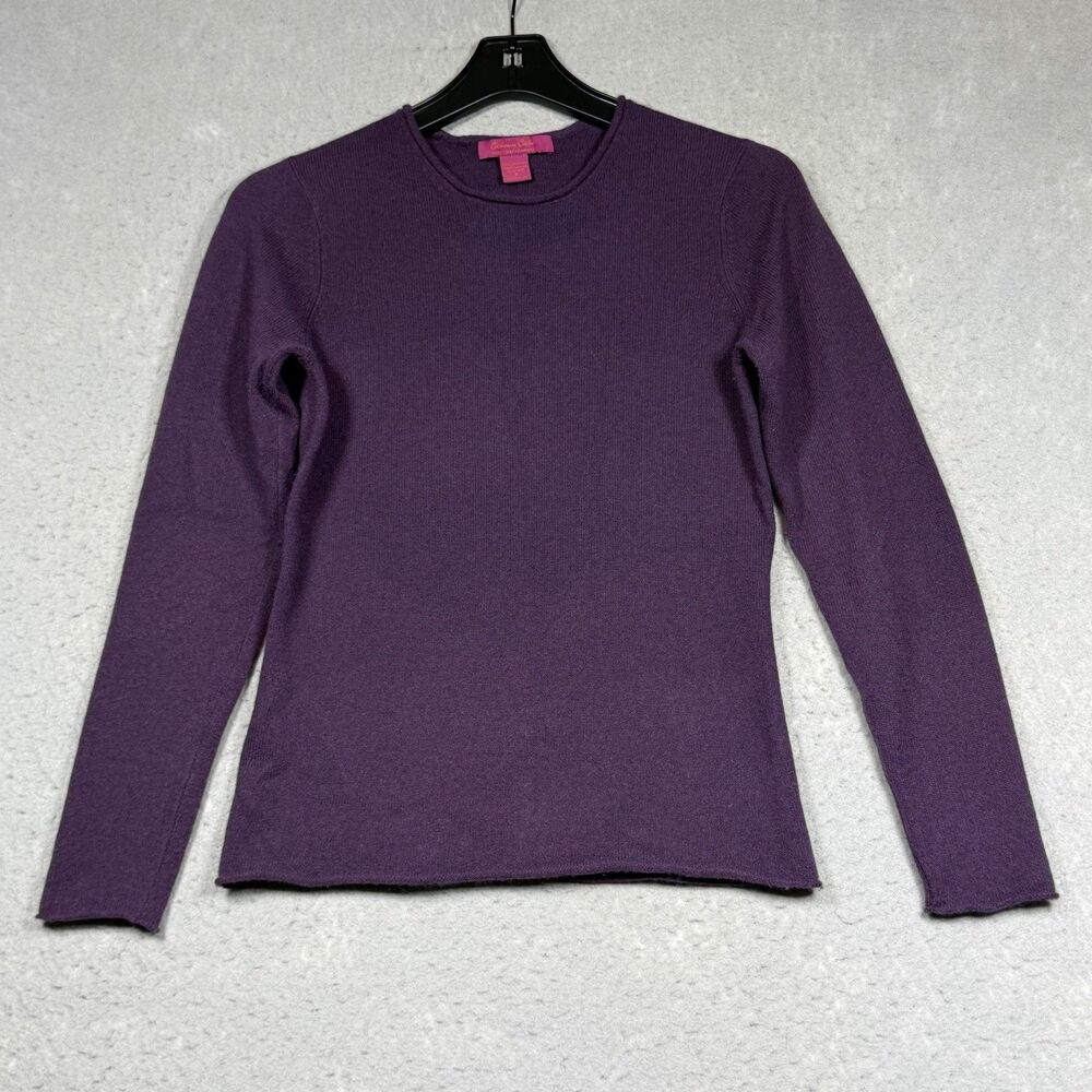 Cashmere Cache Women’s SZ S Purple 100% Cashmere Casual Soft Knit Pull Over